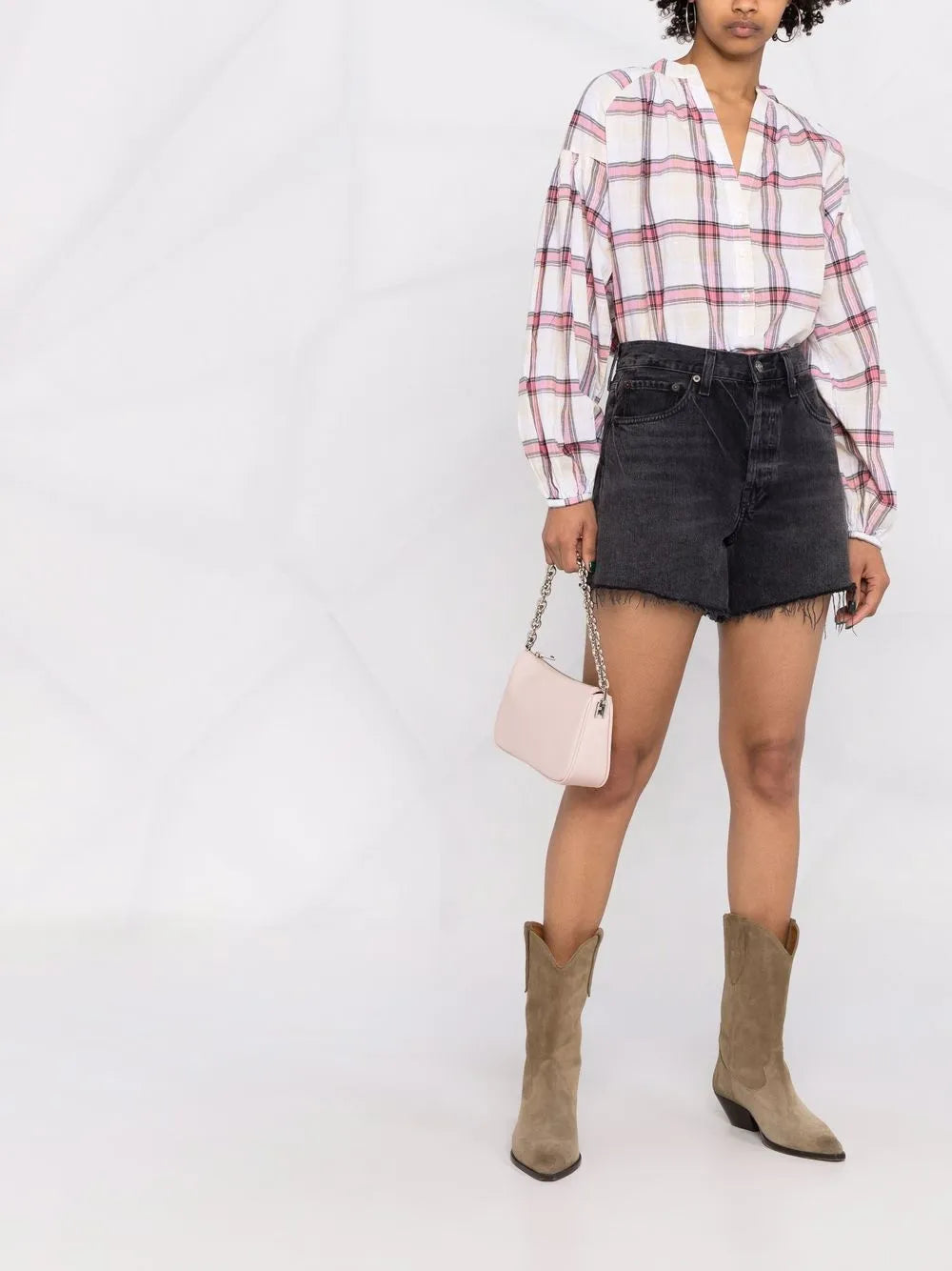 Plaid Check Button-Up Shirt