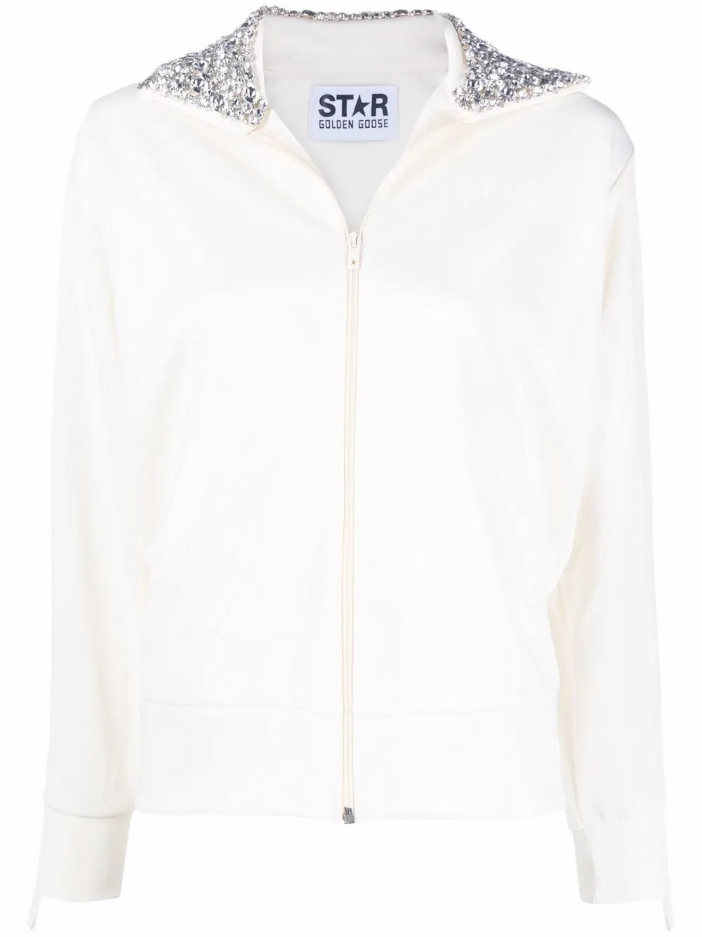 Crystal-Embellished Zipped Sweatshirt