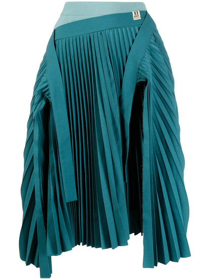 Pleated Asymmetric Skirt
