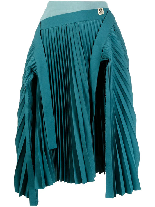 Pleated Asymmetric Skirt