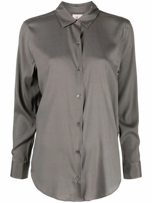 Long-Sleeve Silk Shirt