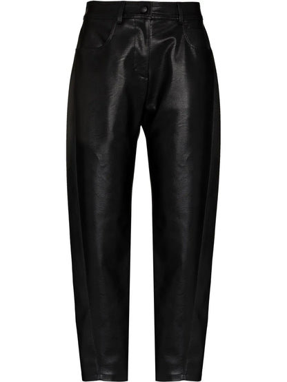 Straight-Leg Faux-Leather Trousers