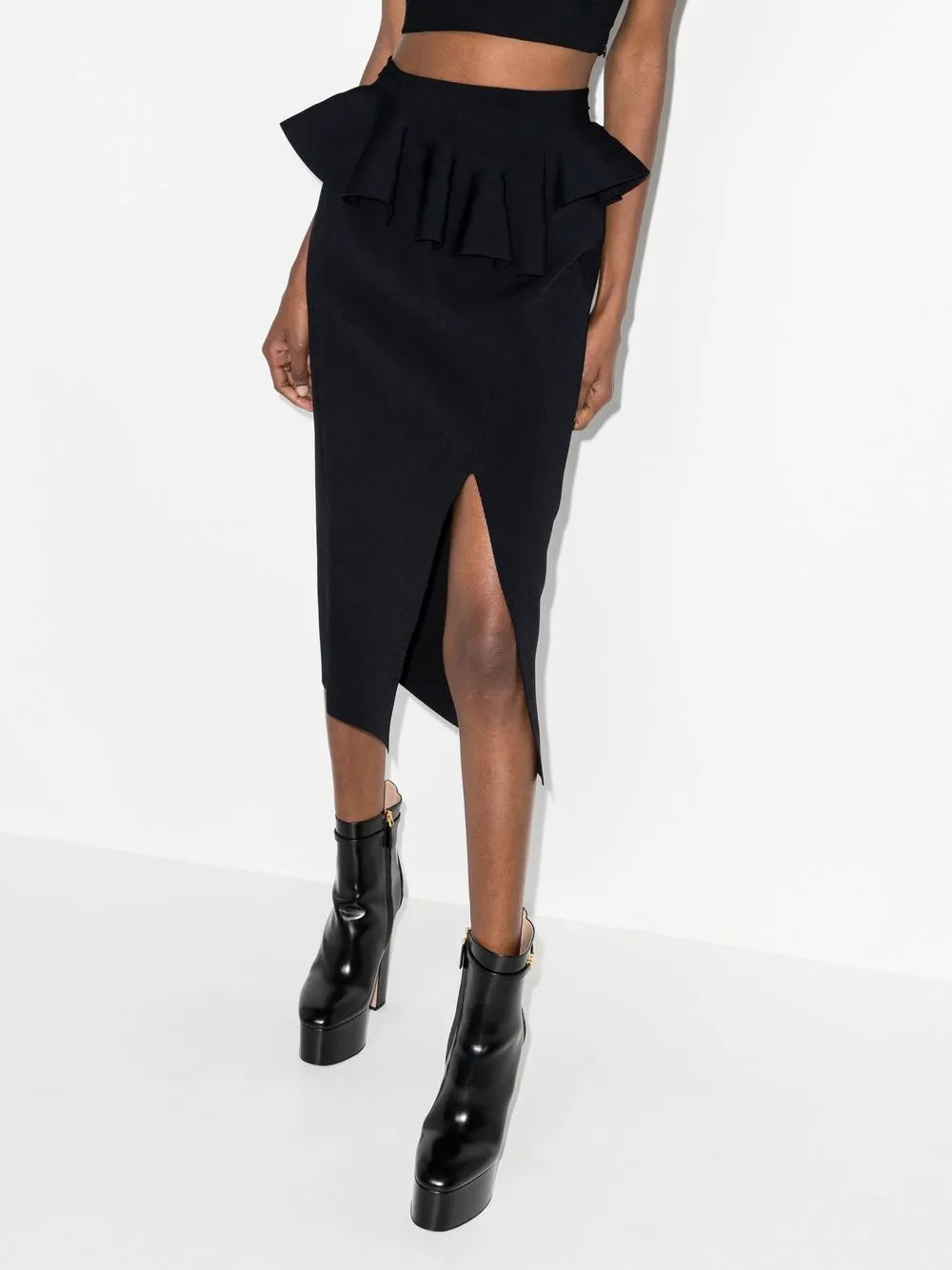 Ruffle-Detail High-Waisted Skirt