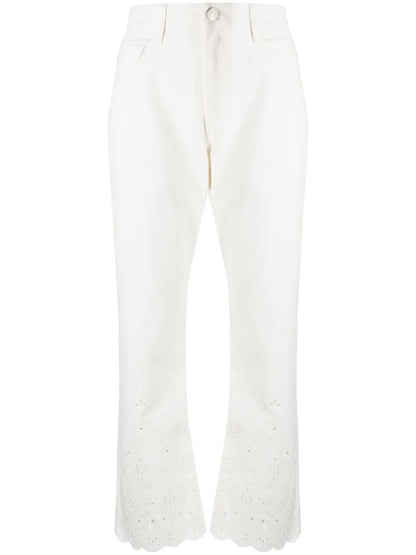 Noemie Eyelet-Embroidered Straight Jeans