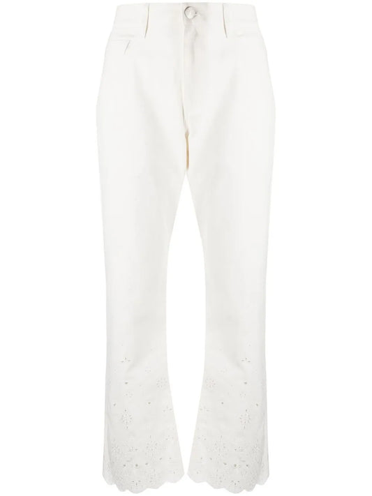 Noemie Eyelet-Embroidered Straight Jeans