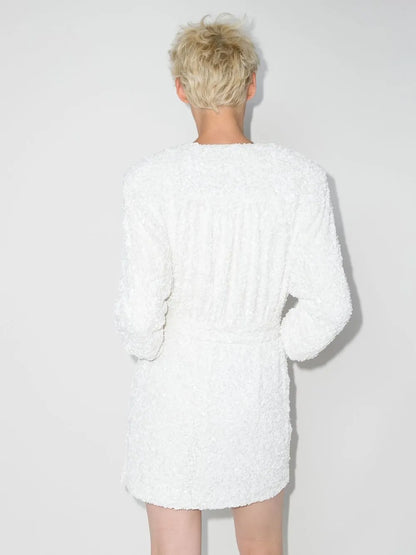 Samantha Sequin Wrap Dress