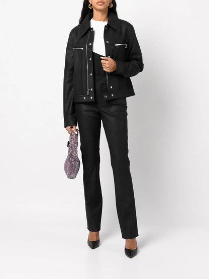 Skye Leather Slim-Fit Trousers
