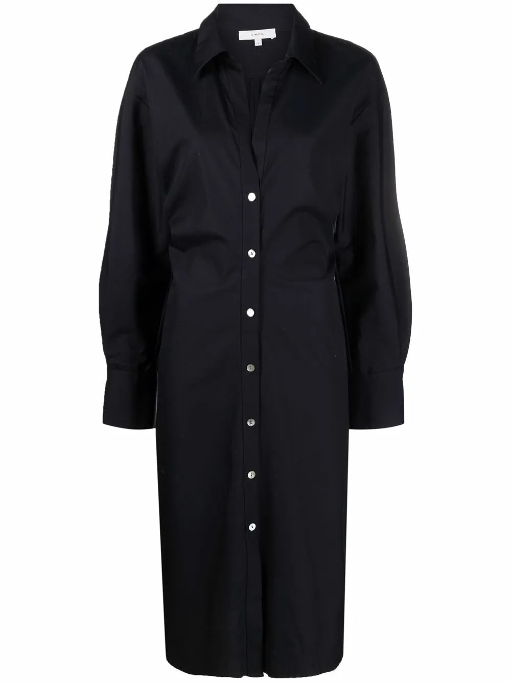 Pointed-Collar Cotton Shirt Dress