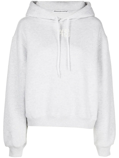 Rubberised Logo Cotton Hoodie