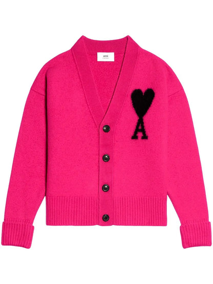 Logo-Intarsia Wool Cardigan