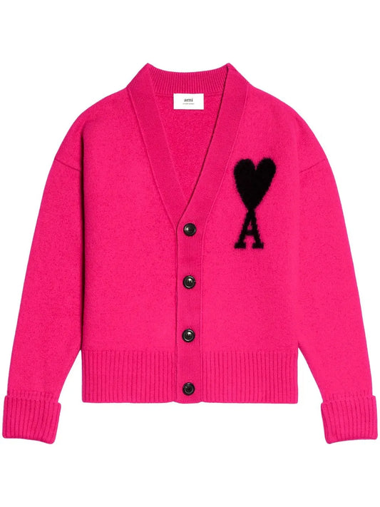 Logo-Intarsia Wool Cardigan