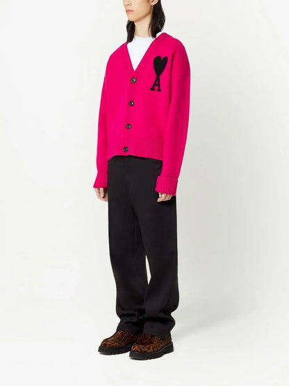 Logo-Intarsia Wool Cardigan