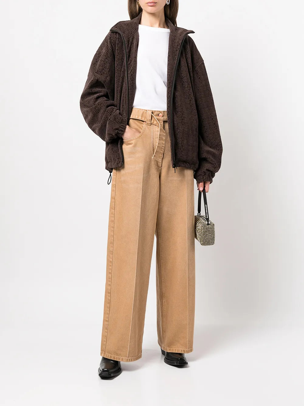 Belted Wide-Leg Jeans
