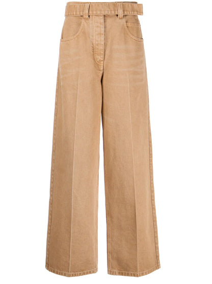 Belted Wide-Leg Jeans