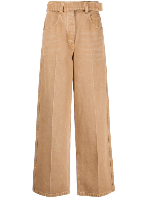 Belted Wide-Leg Jeans