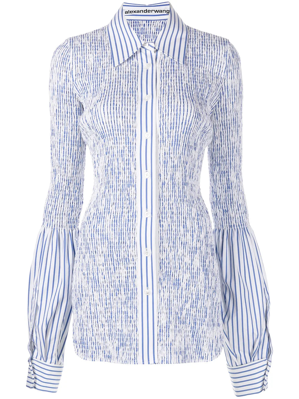 Shirred Stripe-Print Longline Shirt