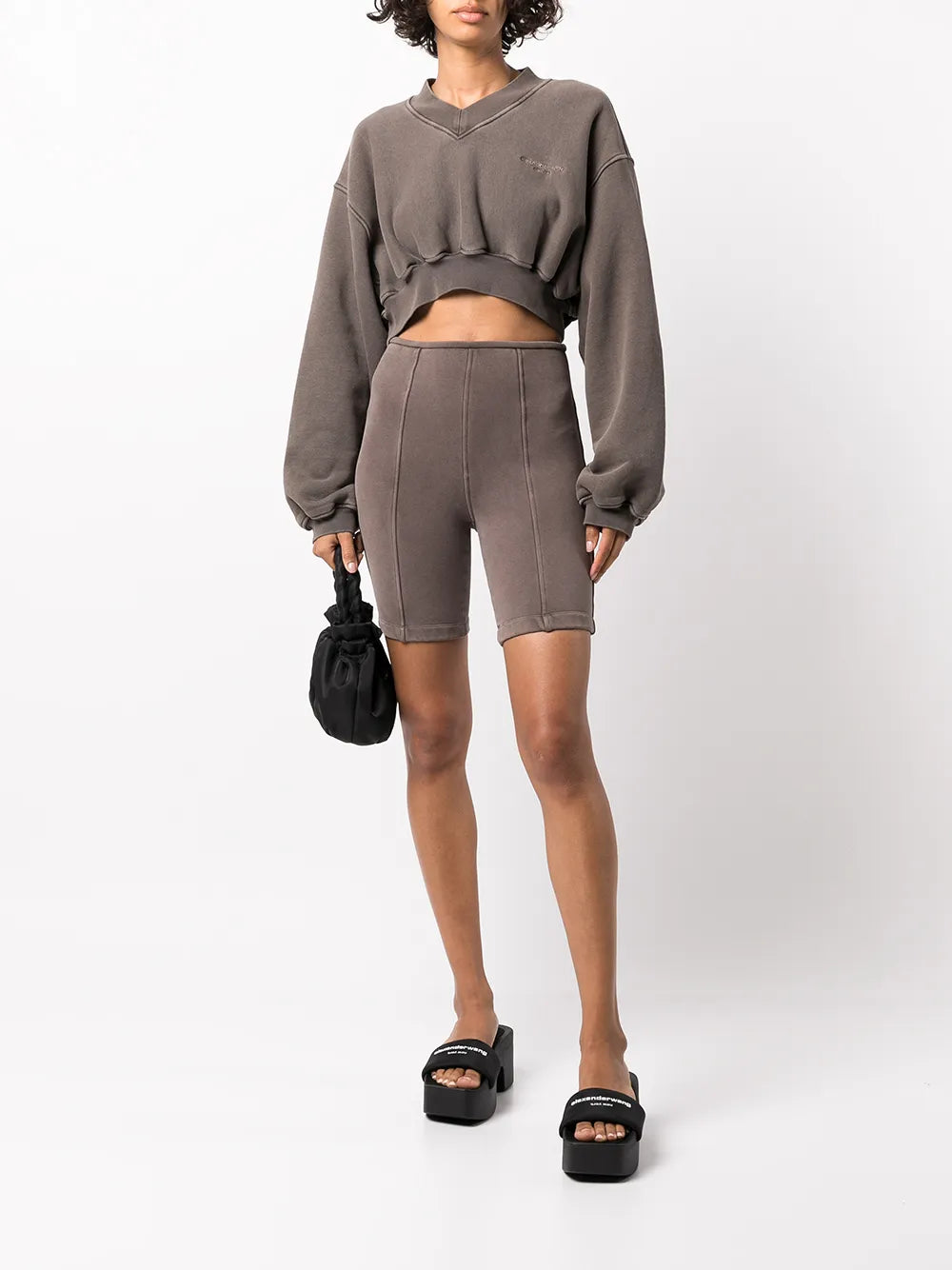 High-Waisted Cotton Cycling Shorts