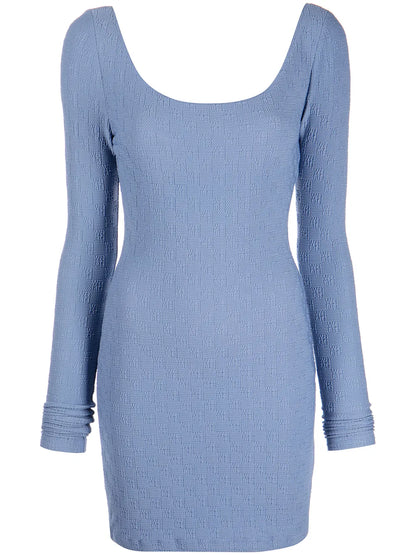 Embroidered-Logo Fitted Dress
