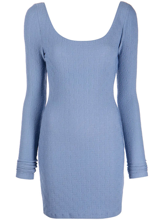 Embroidered-Logo Fitted Dress
