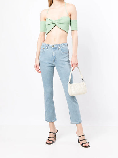 The Rose Quartz Mid-Rise Cropped Skinny Jeans