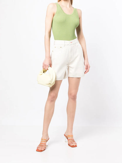 The Coral High-Rise Denim Shorts