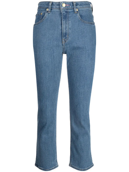 The Rose Quartz Mid-Rise Cropped Skinny Jeans