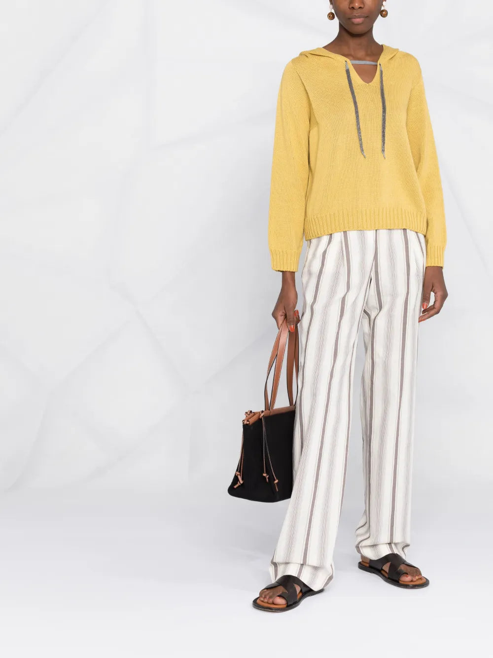 Stripe-Print Straight-Leg Tailored Trousers