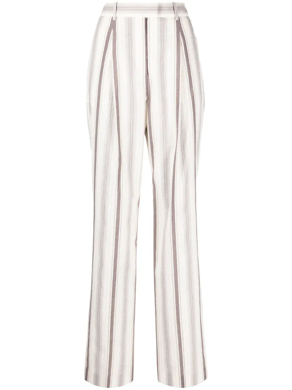Stripe-Print Straight-Leg Tailored Trousers