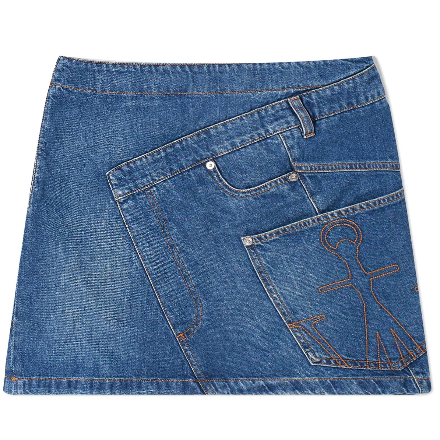 Twisted Denim Mini Skirt