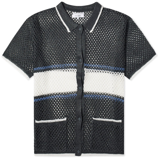 Mesh Knitted Short Sleeve Shirt