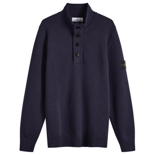 Lambswool Quarter Button Knit