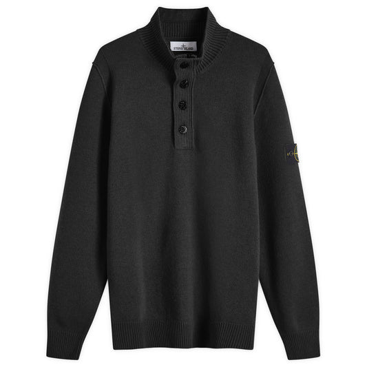 Lambswool Quarter Button Knit