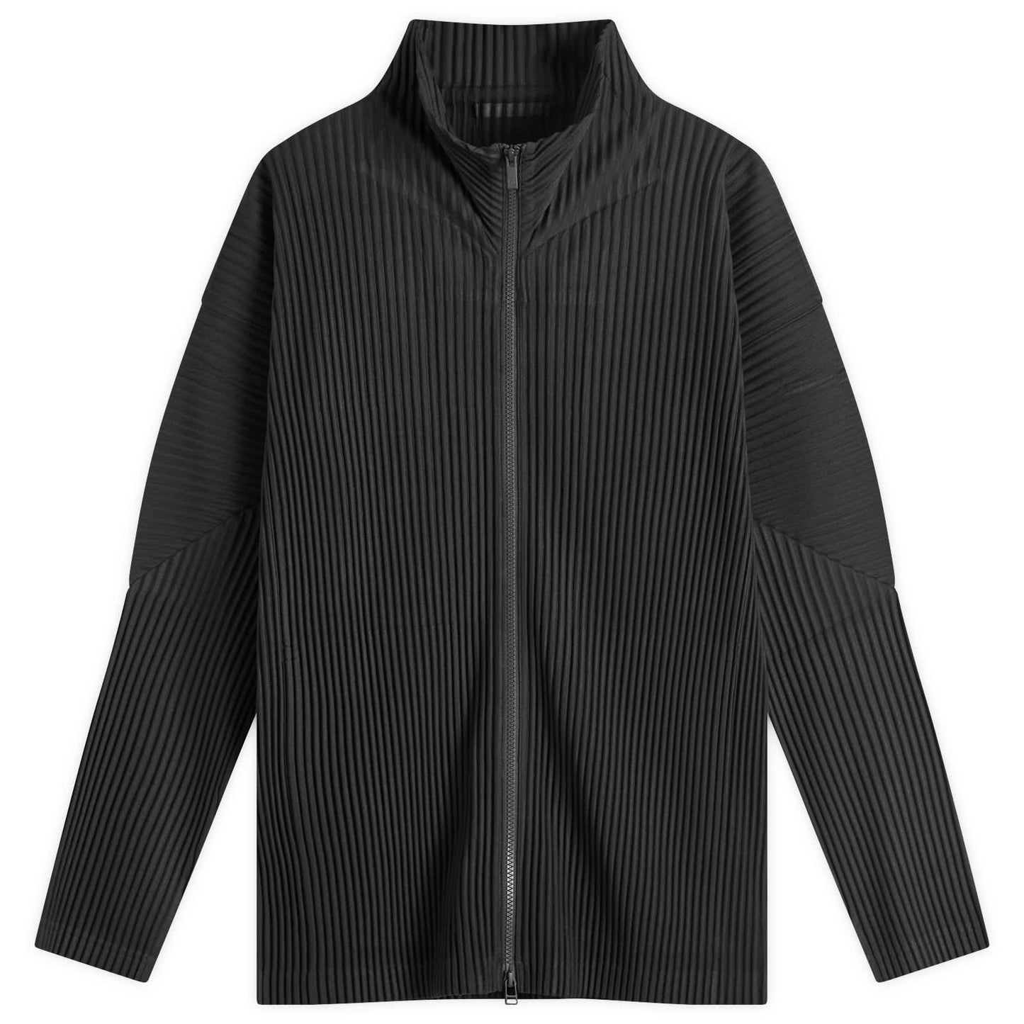 Pleated Zip Up Cardigan