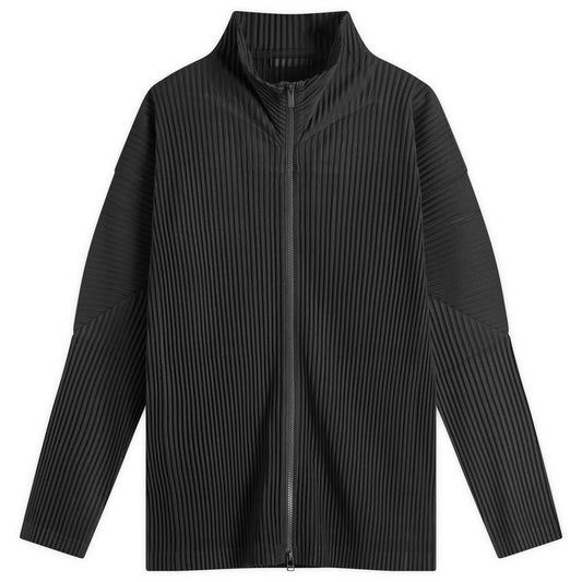 Pleated Zip Up Cardigan