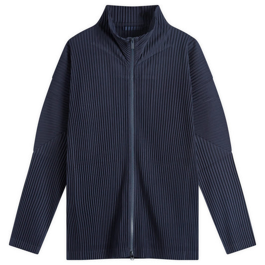 Pleated Zip Up Cardigan