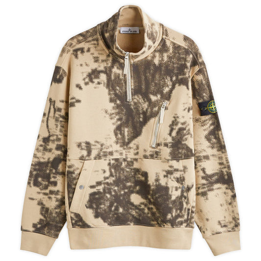 Earth Mapping Camo Half Zip Sweatshirt