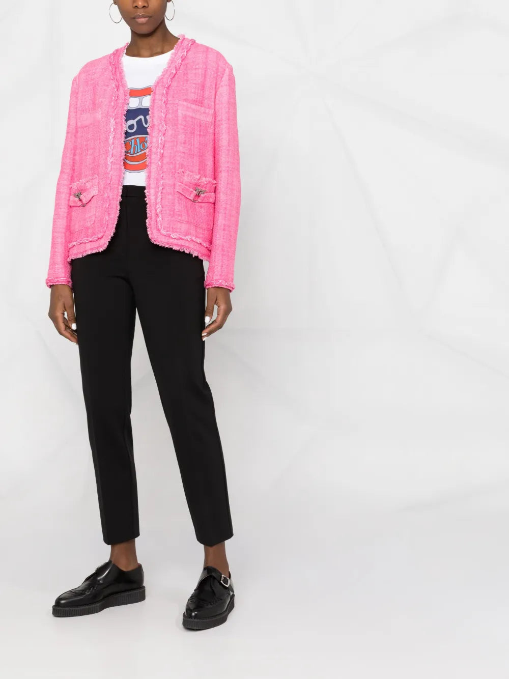 Logo-Buckle Tweed Jacket