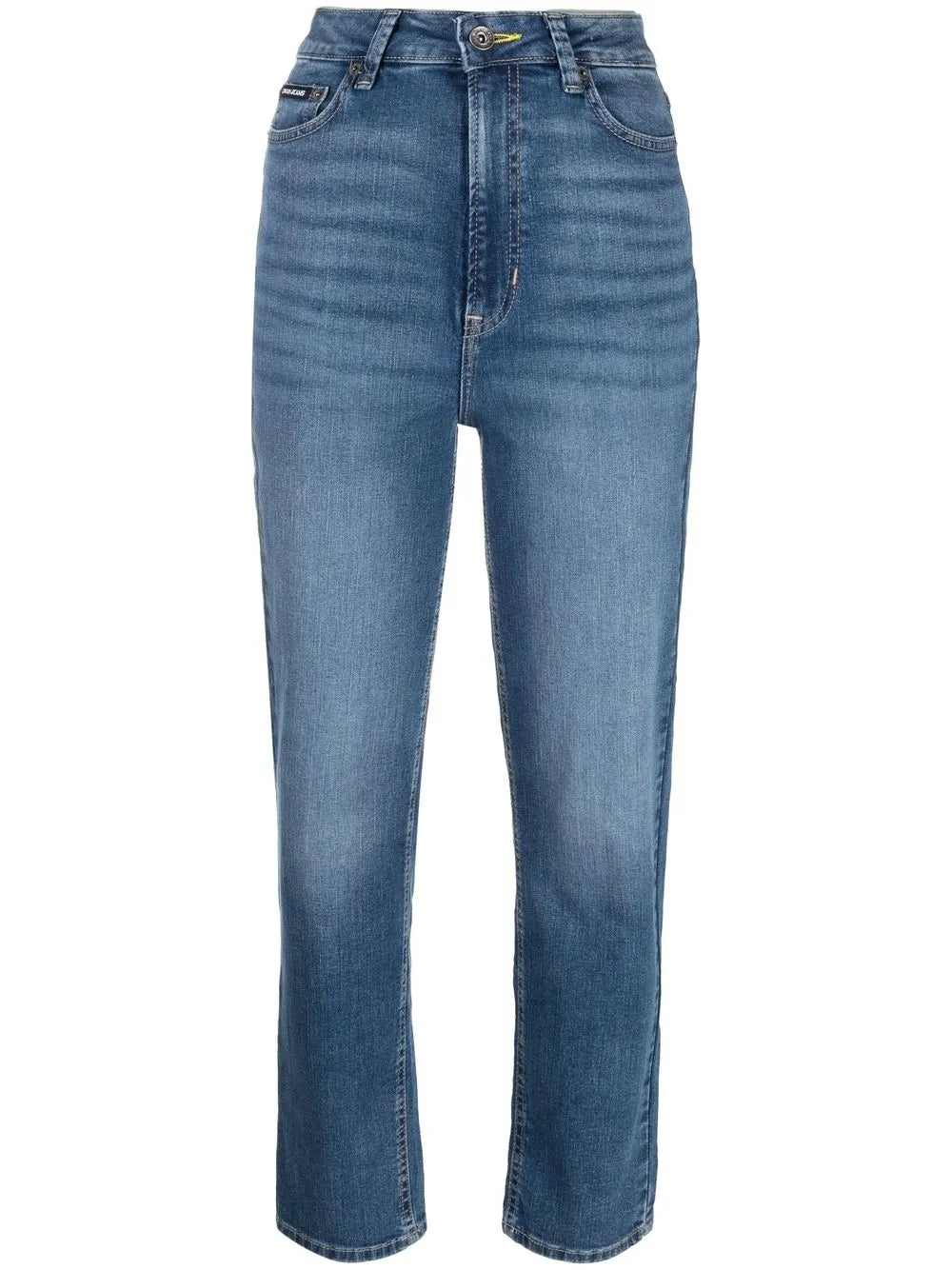 Straight-Leg Faded Jeans