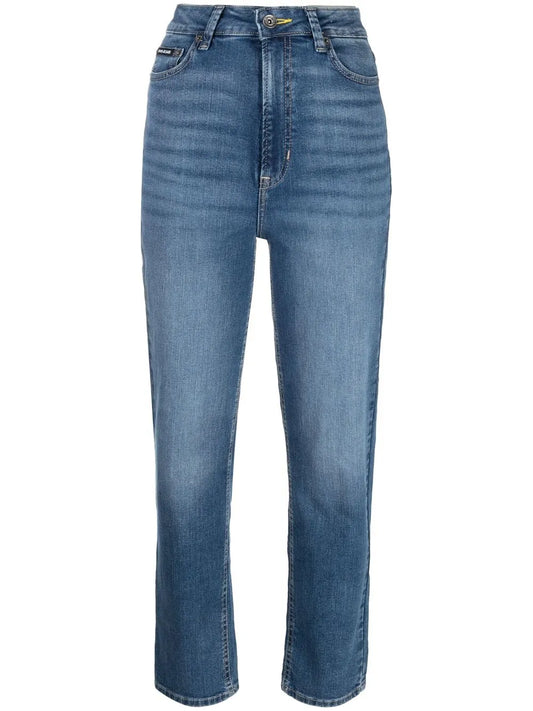 Straight-Leg Faded Jeans