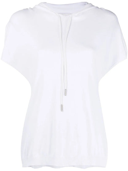 Fine-Knit Short-Sleeved Hoodie