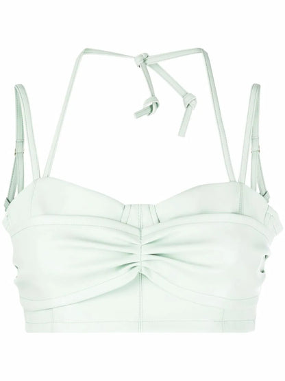 Faux-Leather Bralette Top