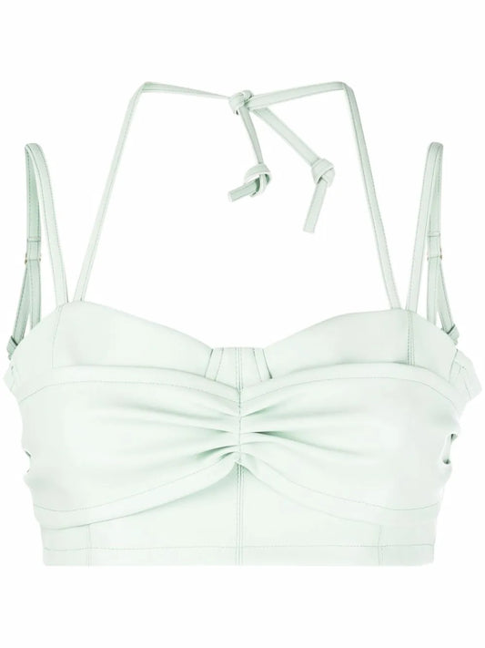 Faux-Leather Bralette Top