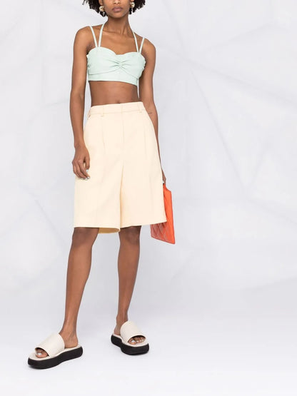 Faux-Leather Bralette Top