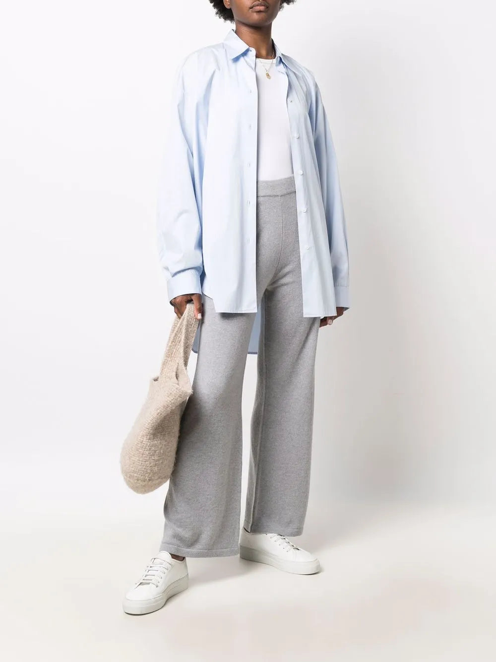 Wide-Leg Cashmere Trousers