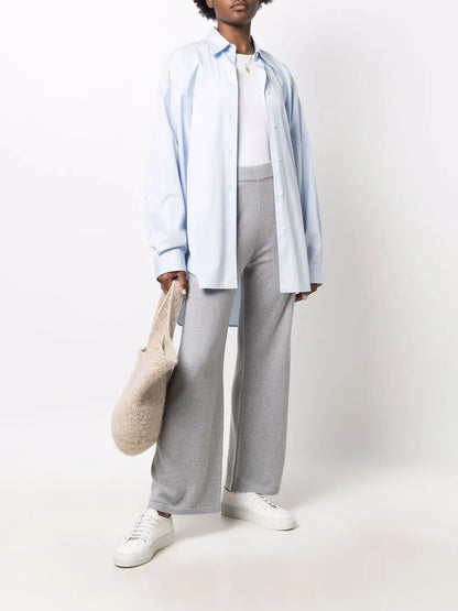 Wide-Leg Cashmere Trousers