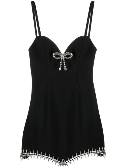 Crystal-Embellished Mini Dress