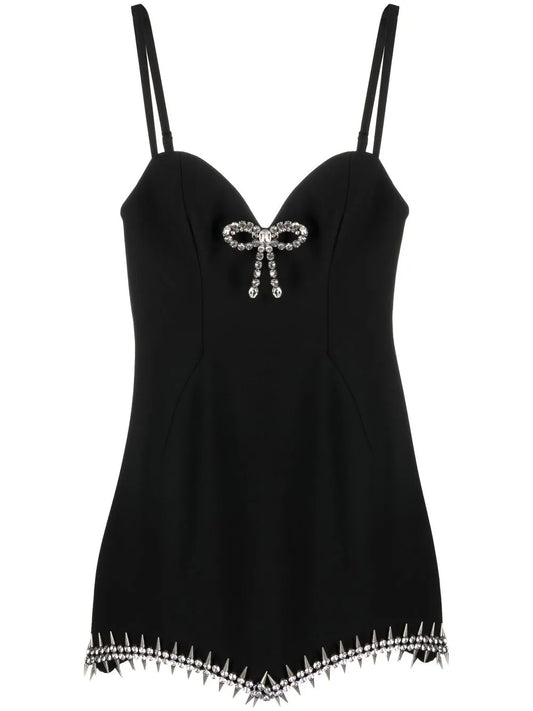 Crystal-Embellished Mini Dress