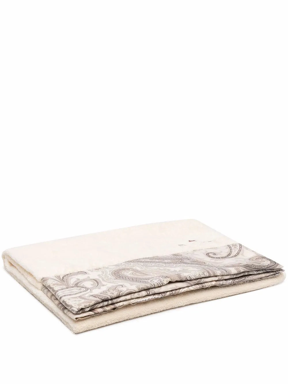 Paisley-Print Embroidered-Logo Towel