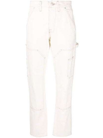 Multiple-Pocket Straight-Leg Trousers