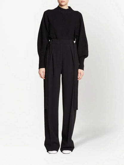 High Waist Crepe Trousers